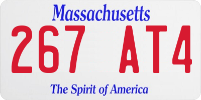 MA license plate 267AT4