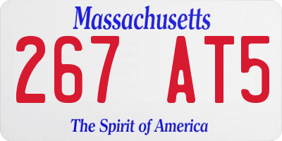 MA license plate 267AT5