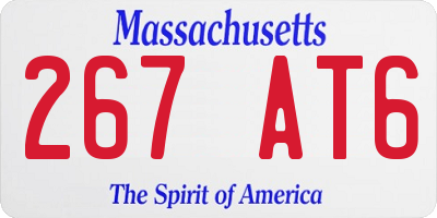 MA license plate 267AT6