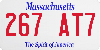 MA license plate 267AT7
