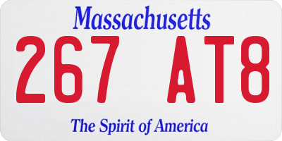MA license plate 267AT8