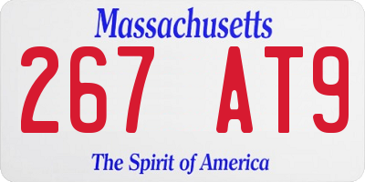 MA license plate 267AT9