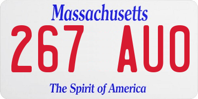 MA license plate 267AU0