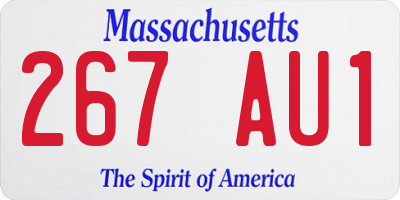 MA license plate 267AU1