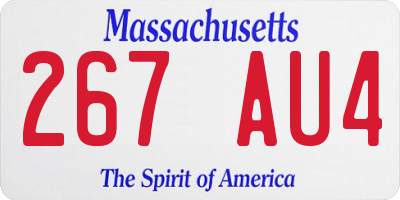 MA license plate 267AU4