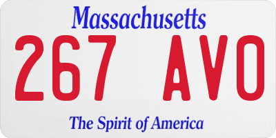 MA license plate 267AV0