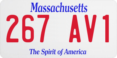 MA license plate 267AV1