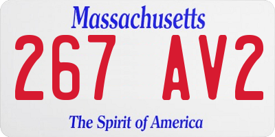 MA license plate 267AV2
