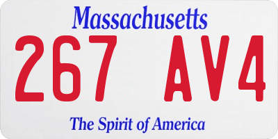 MA license plate 267AV4