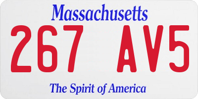 MA license plate 267AV5