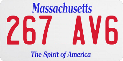MA license plate 267AV6