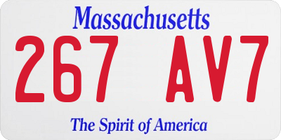MA license plate 267AV7