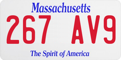 MA license plate 267AV9
