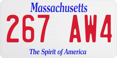 MA license plate 267AW4