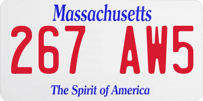 MA license plate 267AW5