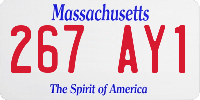 MA license plate 267AY1