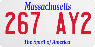 MA license plate 267AY2