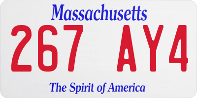 MA license plate 267AY4