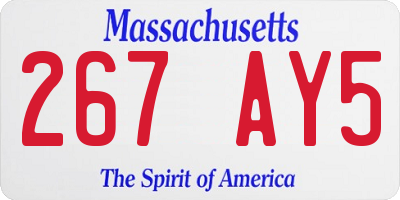 MA license plate 267AY5