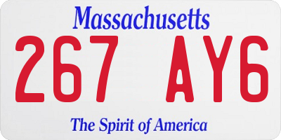 MA license plate 267AY6