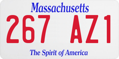 MA license plate 267AZ1