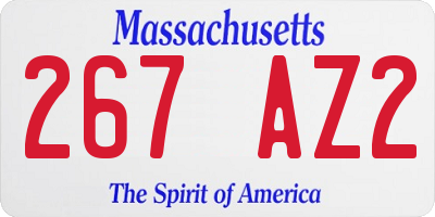 MA license plate 267AZ2