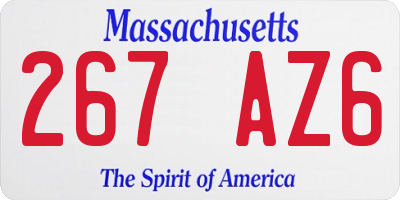 MA license plate 267AZ6