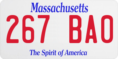 MA license plate 267BA0