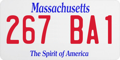 MA license plate 267BA1