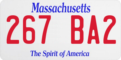 MA license plate 267BA2