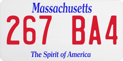 MA license plate 267BA4