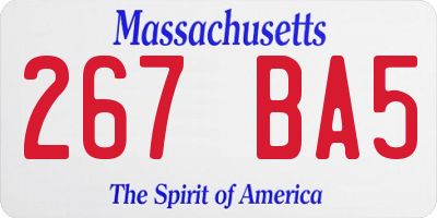 MA license plate 267BA5