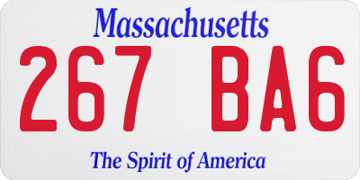 MA license plate 267BA6