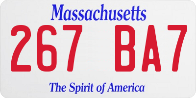 MA license plate 267BA7