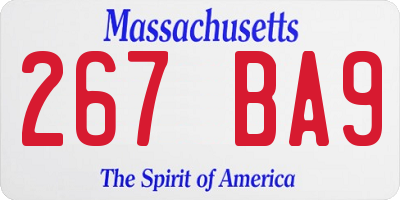 MA license plate 267BA9