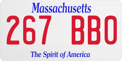 MA license plate 267BB0