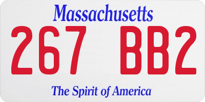 MA license plate 267BB2