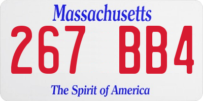 MA license plate 267BB4