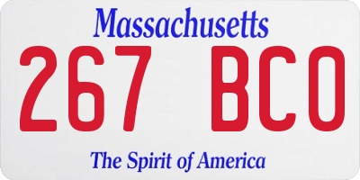 MA license plate 267BC0