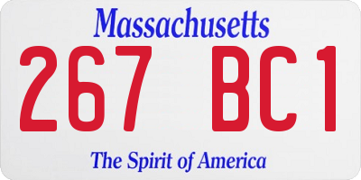 MA license plate 267BC1