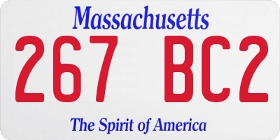MA license plate 267BC2