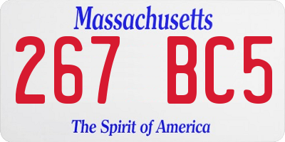 MA license plate 267BC5
