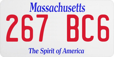 MA license plate 267BC6