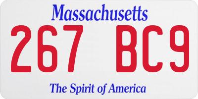 MA license plate 267BC9