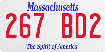MA license plate 267BD2