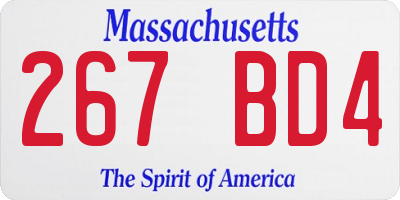 MA license plate 267BD4