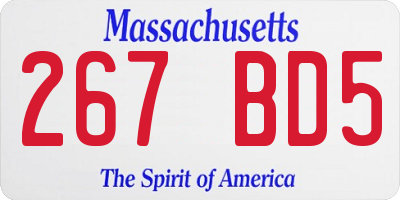 MA license plate 267BD5