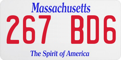 MA license plate 267BD6