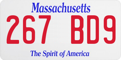 MA license plate 267BD9