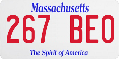MA license plate 267BE0